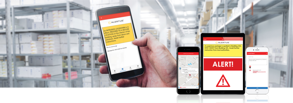 screenshot of Alertus Unified Mass Notification